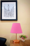 Lampa de masa, FullHouse, 390FLH1714, Metal, Roz / Aur roz
