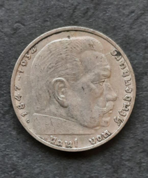 2 Reichsmark 1937, litera G, Germania - G 3925