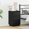VidaXL Dulap de noapte cu sertar Negru 39 x 34.5 x 65 cm Lemn compozit 869627