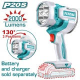 TOTAL - LAMPA DE LUCRU - 2000 LUMENI - LI-ION - 20V (NU INCLUDE ACUMULATOR SI INCARCATOR)