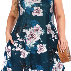 Femei Rochii de Vară Plajă Casual Tricou Plus Size Floral Mânecă Scurtă Loo