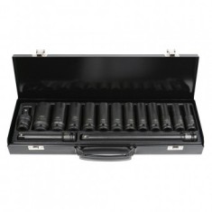 Set 15 piese de impact cu 12 tubulare lungi, &frac12; inch hex si adaptoare