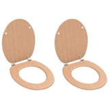 Cumpara ieftin Capace WC, 2 buc., MDF, model bambus