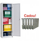 Fiset Metalic Premium A60, 4 Rafturi, 60x40x180cm, 50kg/polita, Gri, Neasamblat + CADOU 5 Bibliorafturi 8cm