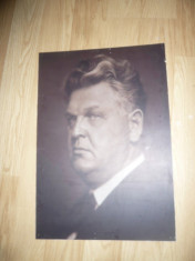 Fotografie sepia -Mihail Sadoveanu - pe suport de plastic , dim.=35x50cm foto