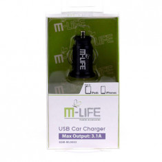 Alimentator auto USB 3.1A M-Life