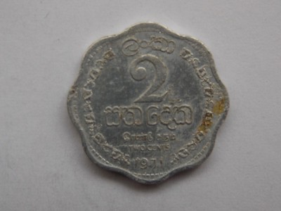 2 CENTS 1971 CEYLON foto