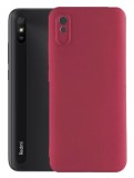 Husa Silicon Silk Touch compatibila cu Xiaomi Redmi 9A, interior catifea, Visiniu