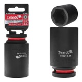 Cheie tubulara de impact in 6 puncte 3 / 4&quot;, 35 mm, Cr-Mo, Tvardy T00213-35