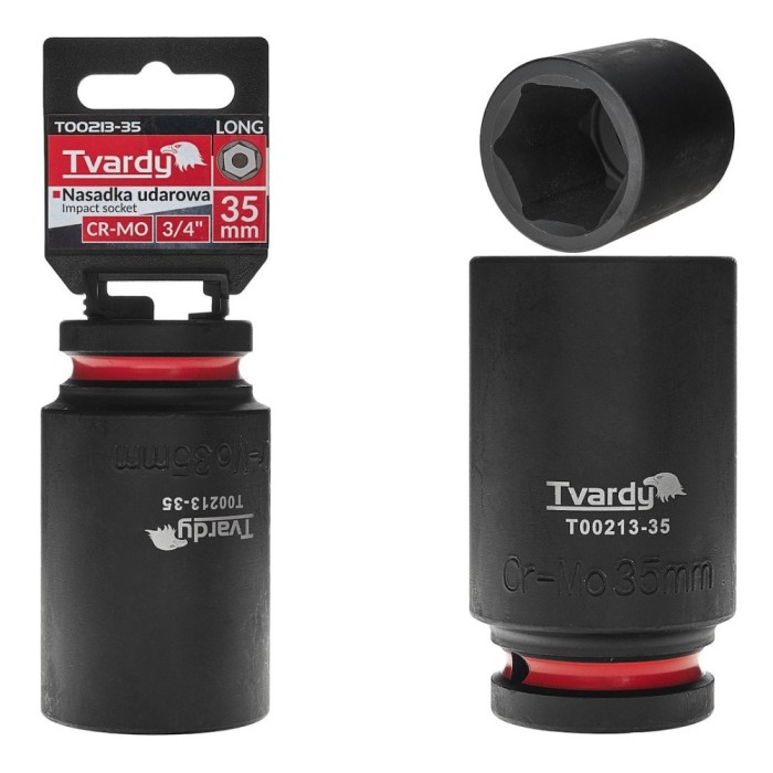 Cheie tubulara de impact in 6 puncte 3 / 4&quot;, 35 mm, Cr-Mo, Tvardy T00213-35