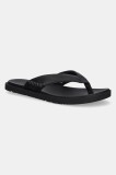 UGG slapi de piele Seaside II Flip barbati, culoarea negru, 1166610-BLK