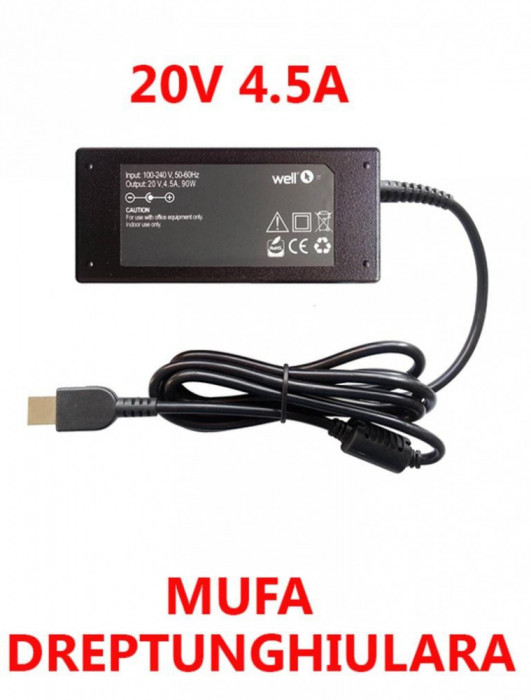 Incarcator Laptop Compatibil LENOVO 20V 4.5A Mufa Dreptunghiulara