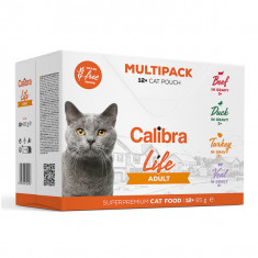 Hrana umeda pentru pisici Calibra, Cat Life Pouch, Adult, Multipack, 12 x 85 g