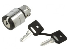 Comutator rotativ cu cheie 22mm 3 poziții negru ZB4BG3