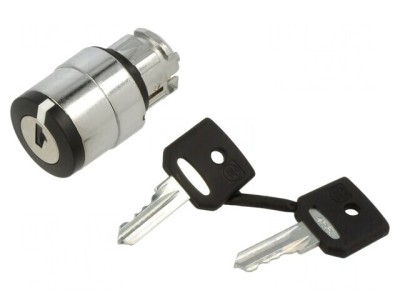 Comutator rotativ cu cheie 22mm 3 poziții negru ZB4BG3 foto