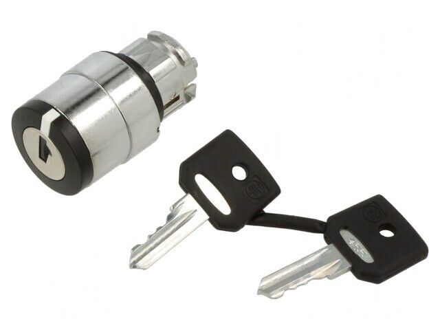 Comutator rotativ cu cheie 22mm 3 poziții negru ZB4BG3