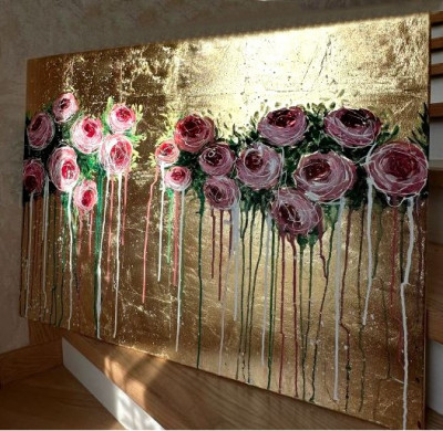 Tablou abstract flori de trandafiri Picturi de vanzare Tablouri de vanzare foto