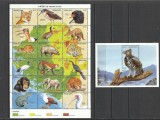 SIERRA LEONE 1990 FAUNA PASARI SI ANIMALE SALBATICE, Nestampilat