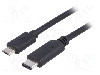 Cablu USB B micro mufa, USB C mufa, USB 2.0, lungime 1m, negru, AKYGA - AK-USB-16