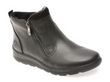 Ghete RIEKER negre, Z0060, din piele naturala