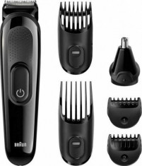 Kit de ingrijire multifunctional Braun MGK3020 6-in-1, 4 piepteni, 13 lungimi, atasament par urechi si nas, Negru foto