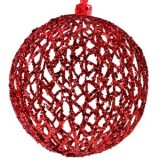 Glob Craciun Roșu Glitter Plastic 15cm