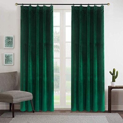 Draperie din catifea cu rejansa, Premium, 250x230 cm, densitate 700 g/mp, Verde Smarald foto