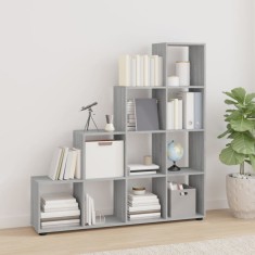 vidaXL Bibliotecă &icirc;n trepte, gri sonoma, 142 cm, lemn compozit 342601