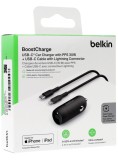 Belkin 30w Usb Pd Car Charger Pps Pvc C-ltg 1m Black