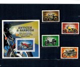 Antigua Barbuda 1985 - Motociclete, serie si colita neuzata