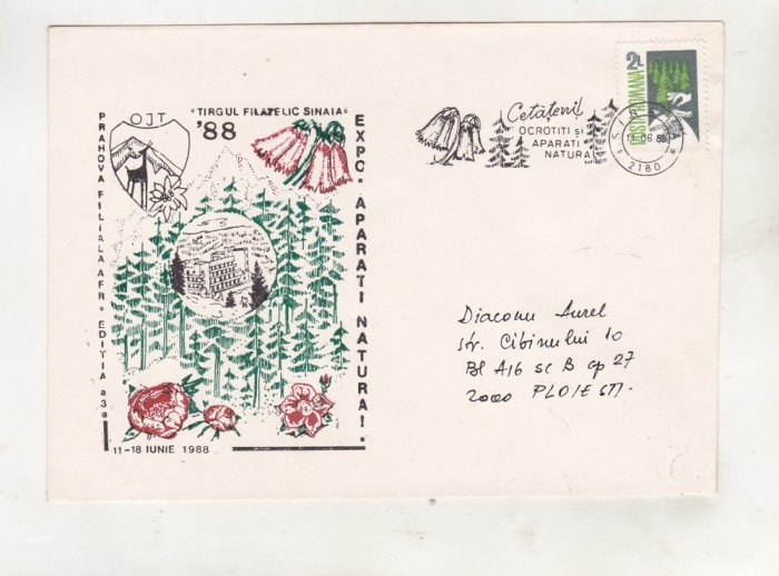 bnk fil Plic ocazional Expofil Apararea naturii Sinaia 1988
