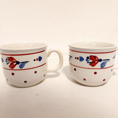 Lot 2 cesti ceramice Meissner Land Elster-Keramik handmade, motiv floral