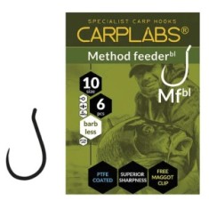 Carlige Konger Carplabs Method Feeder Barbless Titanium Grey Ringed Nr.16, 6buc/pac foto