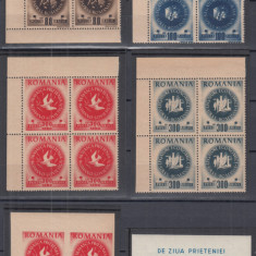 ROMANIA 1946 LP 202 LP 203 ARLUS BLOCURI DE 4 TIMBRE + COLITA MNH