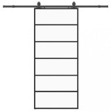 Usa glisanta cu set de feronerie neagra 90x205 cm Sticla ESG