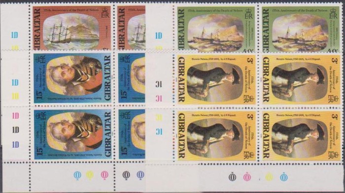 GIBRALTAR - 1980 - Nelson - bloc de 4 + colita