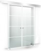 Usa culisanta Boss &reg; Duo model Park alb, 95+95x215 cm, sticla Gri securizata, glisanta in ambele directii, Modern Glass Art