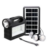 Sistem iluminare LED GD101, 3 becuri, panou solar, 80W