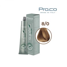 Vopsea de par profesionala fara amoniac SUPERB.COLOR 100 ml - Pro.Co - 8/0 BLOND DESCHIS