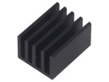 Radiator Extrudat cu Aripioare Negru 25x19x14mm