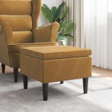 vidaXL Scaun cu picioare din lemn, maro, catifea 329444