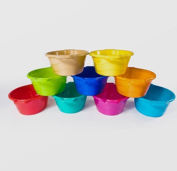 Lighean oval plastic, 30 litri, diverse culori, 57X47X23cm