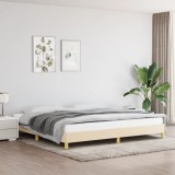 VidaXL Cadru de pat fără saltea, crem, 200x200 cm, textil