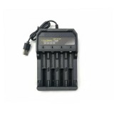 Incarcator Universal Acumulatori Li-Ion 18650, 14500, 16340, 16650, 4 Porturi, 5V/2A