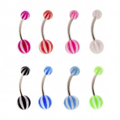 Piercing pentru buric - minge de plajă în două culori - Culoare Piercing: Transparent