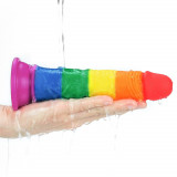 Cumpara ieftin Dildo Clasic Cu Ventuza Prider, Multicolor, 18.5 cm