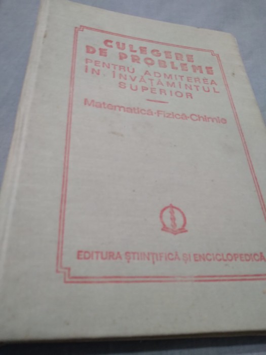 CULEGERE DE PROBLEME REZOLVATE BMATEMATICA/FIZICA/CHIMIE ION CUCULESCU