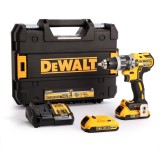 Cumpara ieftin Masina compacta de gaurit cu percutie cu acumulatori DeWalt DCD796D2-QW, motor fara perii, 18V XR Li-Ion 2,0Ah