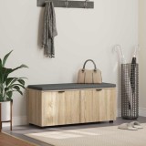 vidaXL Bancă pentru hol cu pernă cu ușă Stejar Sonoma 100 x 38 x 46 cm 891490