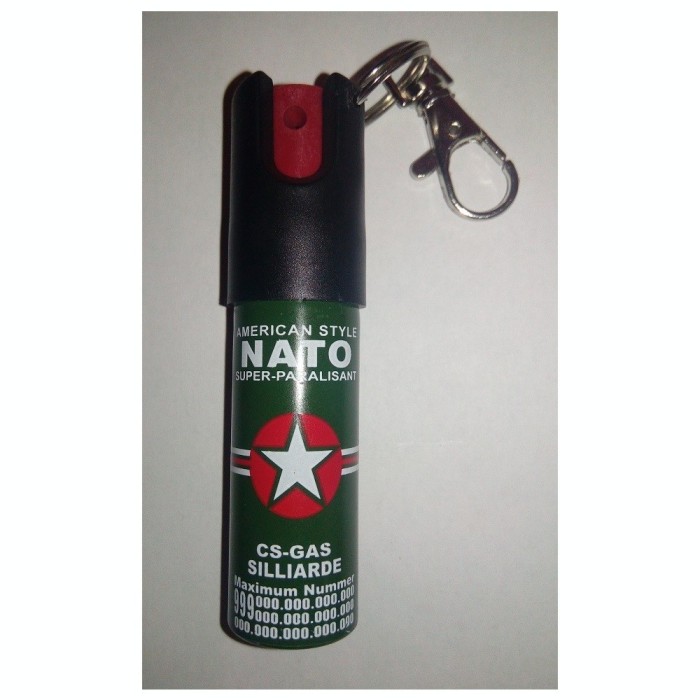 Spray paralizant NATO, tip breloc, propulsie jet, 20 ml